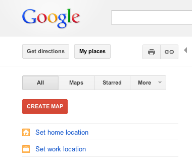 Google Maps - Home/Work