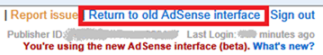 Adsense: return to the old interace