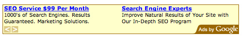 adsense arrows scrolling ads