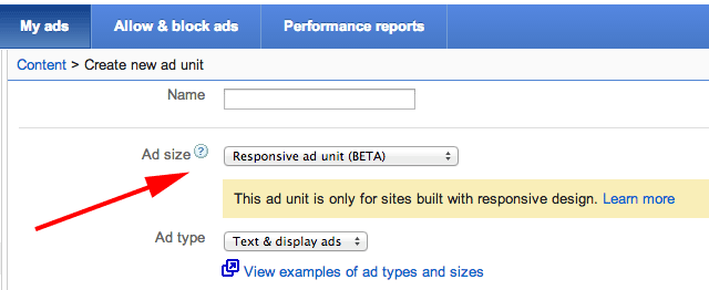 Google AdSense Responsive Design Ad Units