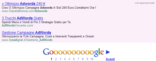 Google AdWords At Bottom Of Search Results