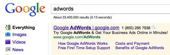 AdWords Display URL in Title