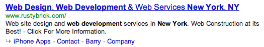 Google Sitelinks with Arrows