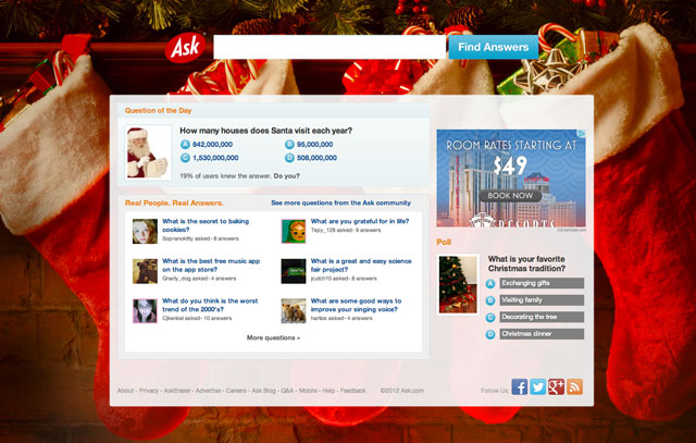Ask.com Christmas Day Logo 2012