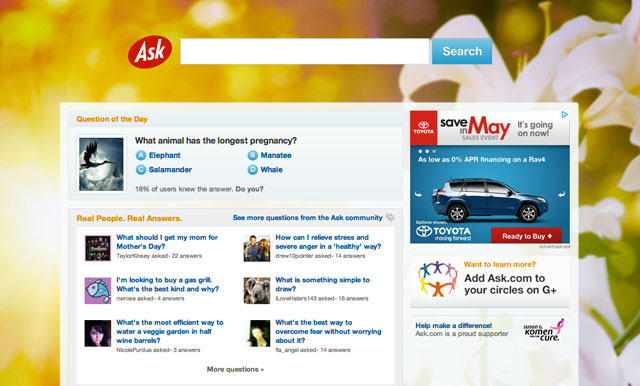 Ask.com 2012 Mother's Day Logo