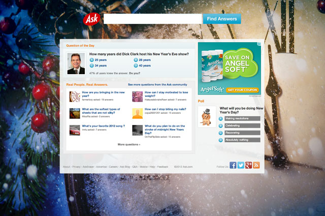 Ask.com New Years Eve 2012