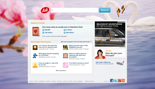 Ask.com Valentines Logo