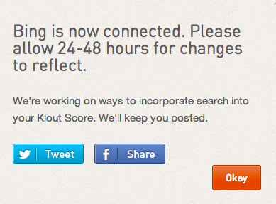 Bing Verified Profiles Via Klout