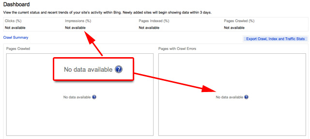 Bing Webmaster Tools Bug