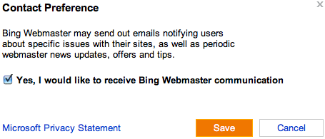 Bing Webmaster Email Notifications