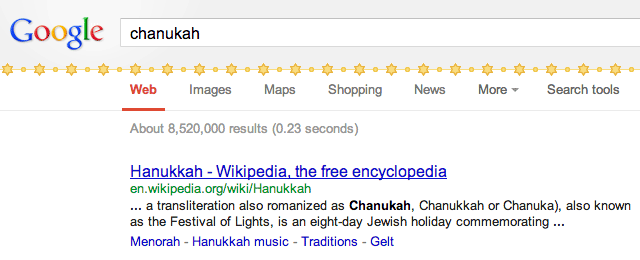 Google Chanukah Decorations
