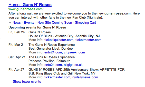 Concert Rich Snippets