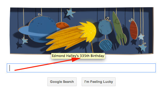 Edmond Halley Google Logo's Mistake