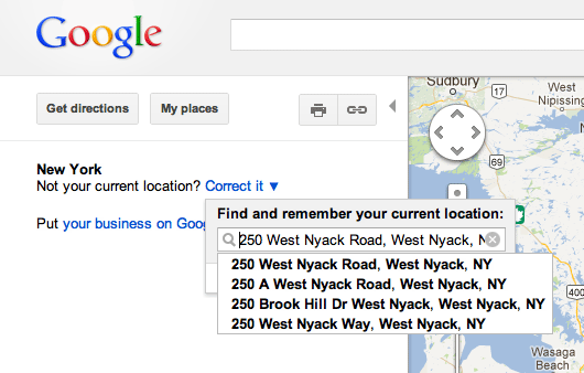 Google Maps Automatic Location
