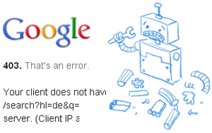 google 403 error