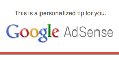 Google AdSense Message