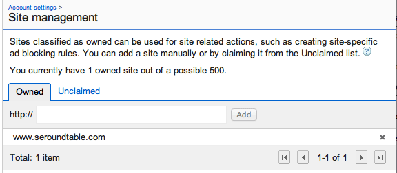Google AdSense Site Management Beta