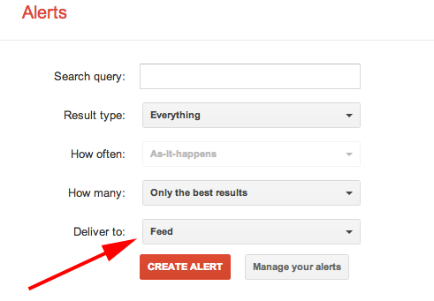 Google Alerts RSS Option Returns