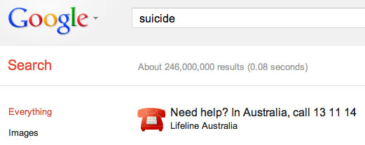 Google Australia Suicide