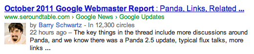 Google Author Snippet - SER