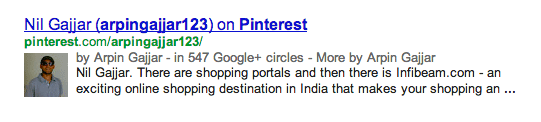 Google Authorship Pinterest