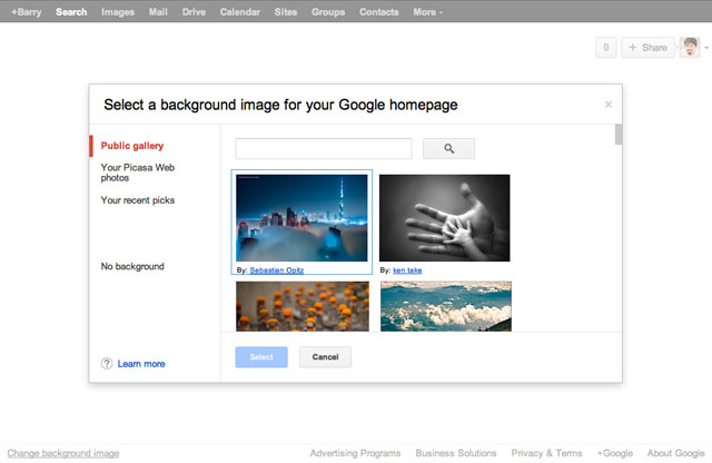 Google.com Background