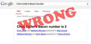 Google Bacon Number Got It Wrong