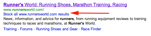 Google Blocked Results