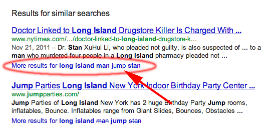 Crossed Out Keywords In Google Similar Searches