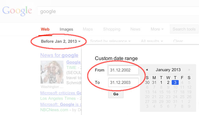 Google Search By Date Bug