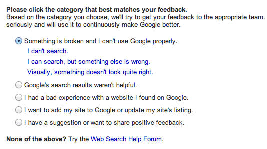 Google Feedback Form