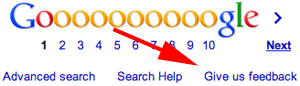 google give us feedback