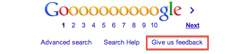 Google Feedback Link