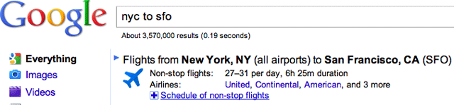 Google Flight Search