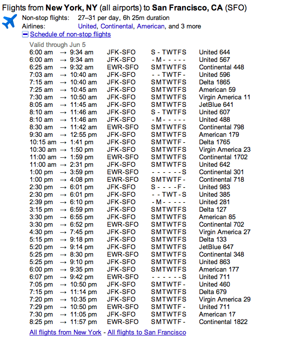 Google Flight Search Expanded
