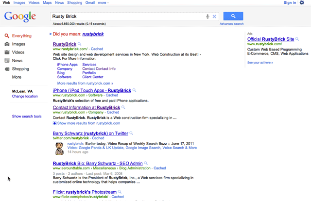 Google Gray Search Results