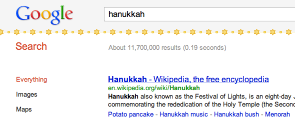 Google's Chanukah Decorations