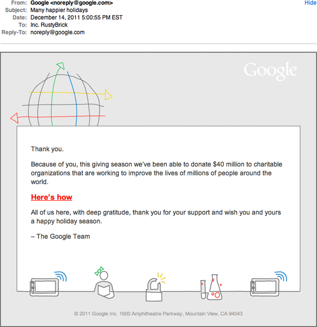 Google - Happy Holidays Gift