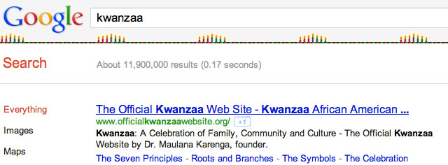 Google's Kwanzaa Decorations
