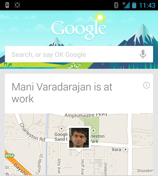 Google+ Locations Google Now