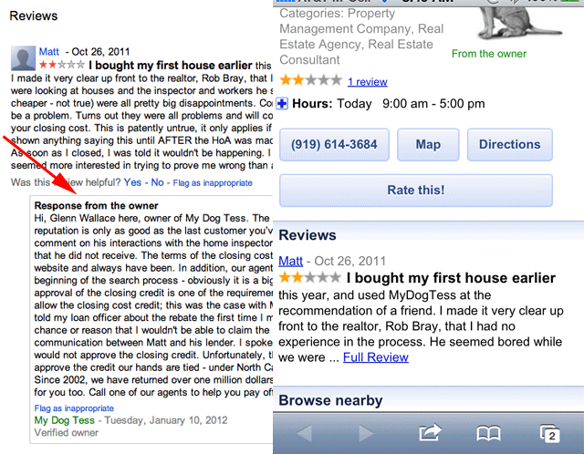 Google MAps Owner Reviews Bug Mobile