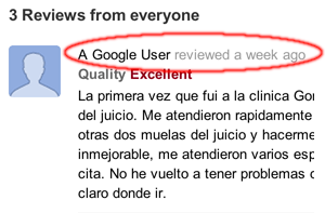 Google Maps Anonymous Reviews