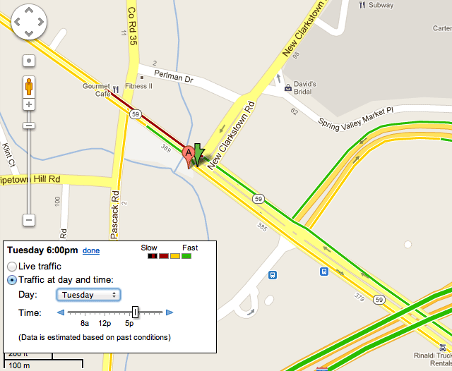 Google Maps Traffic By Day/Time For Roads