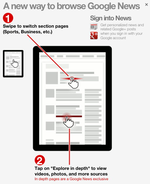 Google News Tablet Instructions