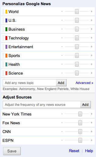 Google News Sliders