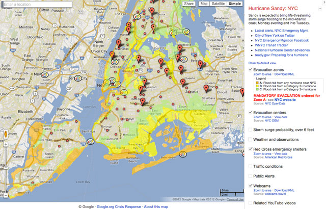 Google NYC Sandy Map