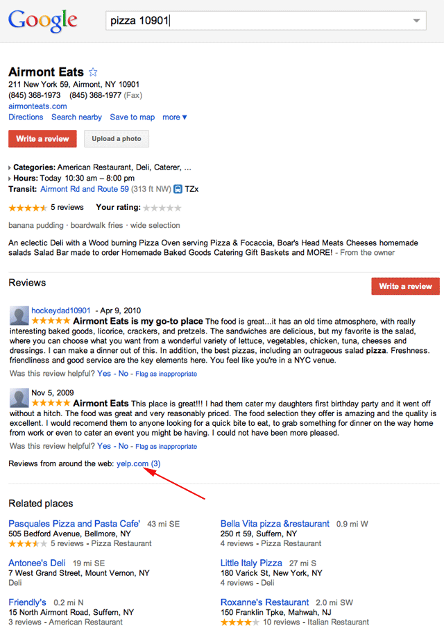 Google Places Design