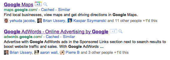 Google + Results