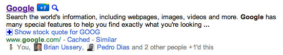 Google +1 Count Signed In