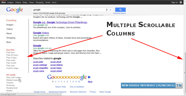Google Scrolling Frames